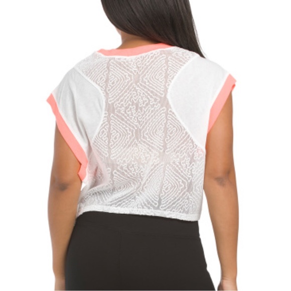 Free People Movement Good Sport Tee White Peach NWT - Picture 2 of 2